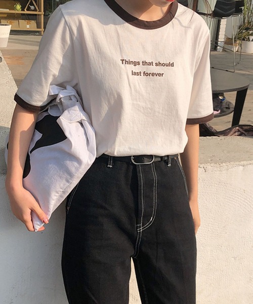 配色バインダーワンポイントメッセージロゴtシャツ Zozotown限定 Tシャツ カットソー Mejane ミージェーン のファッション通販 Zozotown