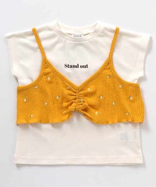 BREEZE(ブリーズ)の「総刺繍ビスチェ×Tシャツ2Pセット(Tシャツ/カットソー・キッズ・ライム/オレンジ・130/80/140/90/120/110/100)」の2枚目の写真