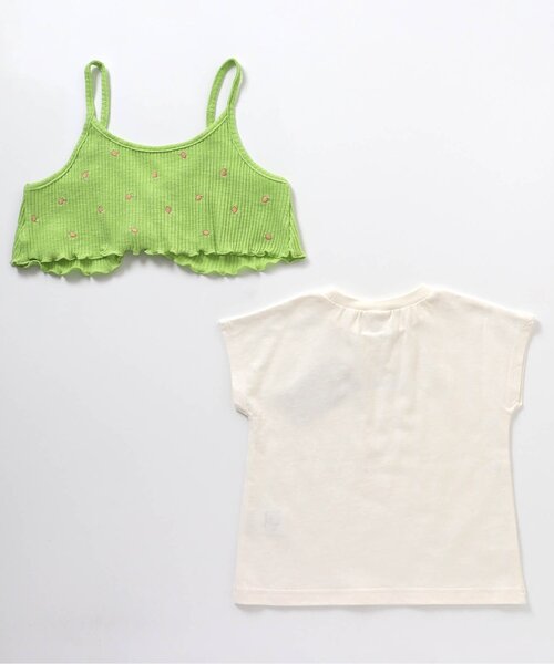 BREEZE(ブリーズ)の「総刺繍ビスチェ×Tシャツ2Pセット(Tシャツ/カットソー・キッズ・ライム/オレンジ・130/80/140/90/120/110/100)」の8枚目の写真