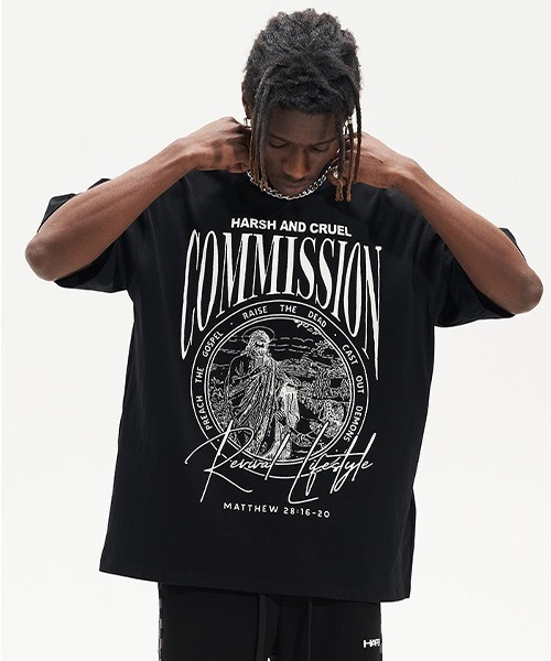 HARSH AND CRUEL(ハーシュアンドクルーエル)の「グラフィックプリント Tシャツ HC22SS31【Harsh and Cruel】(Tシャツ/カットソー・メンズ・ブラック/アイボリー/ホワイト/グレー・M/L/S/XL)」の5枚目の写真