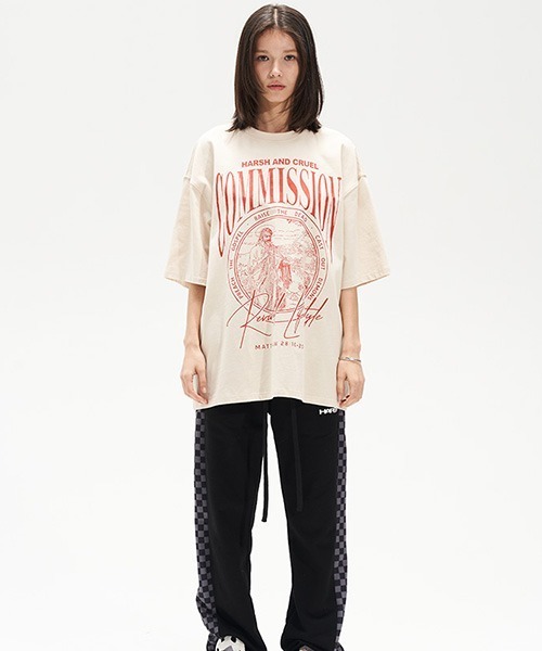 HARSH AND CRUEL(ハーシュアンドクルーエル)の「グラフィックプリント Tシャツ HC22SS31【Harsh and Cruel】(Tシャツ/カットソー・メンズ・ブラック/アイボリー/ホワイト/グレー・M/L/S/XL)」の11枚目の写真