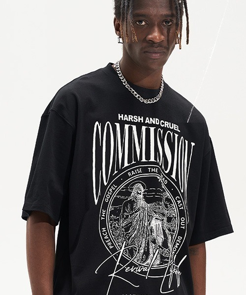 HARSH AND CRUEL(ハーシュアンドクルーエル)の「グラフィックプリント Tシャツ HC22SS31【Harsh and Cruel】(Tシャツ/カットソー・メンズ・ブラック/アイボリー/ホワイト/グレー・M/L/S/XL)」の6枚目の写真