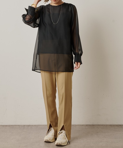 Omekashi（オメカシ）の「スリットスラックス（スラックス・レディース・ブラック/オフホワイト/ベージュ・38/36）」の17枚目の写真