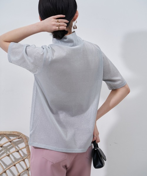 Auntie Rosa（アンティローザ）の「シアーラメTシャツ（Tシャツ/カットソー・レディース・ホワイト/ブラック・FREE）」の22枚目の写真