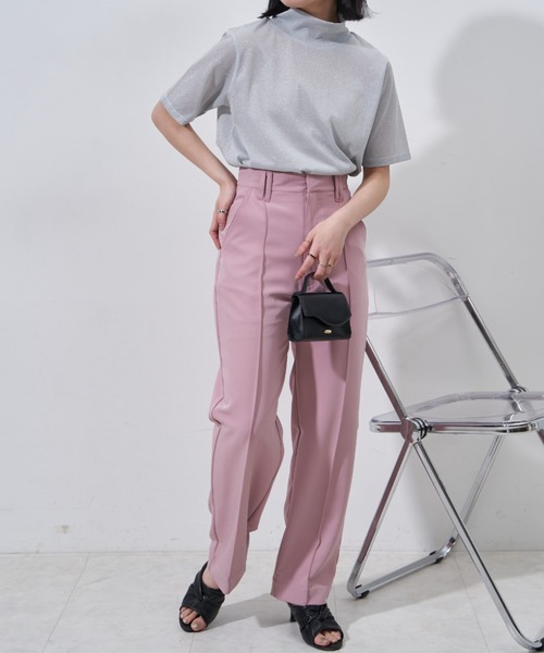 Auntie Rosa（アンティローザ）の「シアーラメTシャツ（Tシャツ/カットソー・レディース・ホワイト/ブラック・FREE）」の17枚目の写真