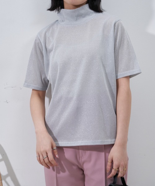 Auntie Rosa（アンティローザ）の「シアーラメTシャツ（Tシャツ/カットソー・レディース・ホワイト/ブラック・FREE）」の20枚目の写真