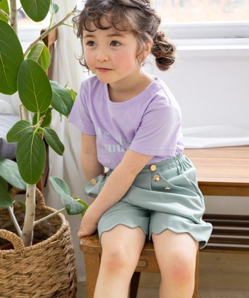 kidsコットンロゴTシャツ