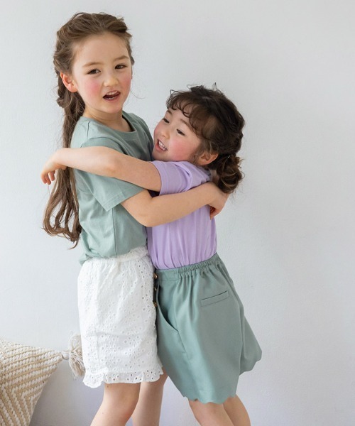 kidsコットンロゴTシャツ