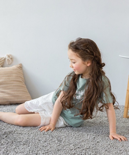 kidsコットンロゴTシャツ