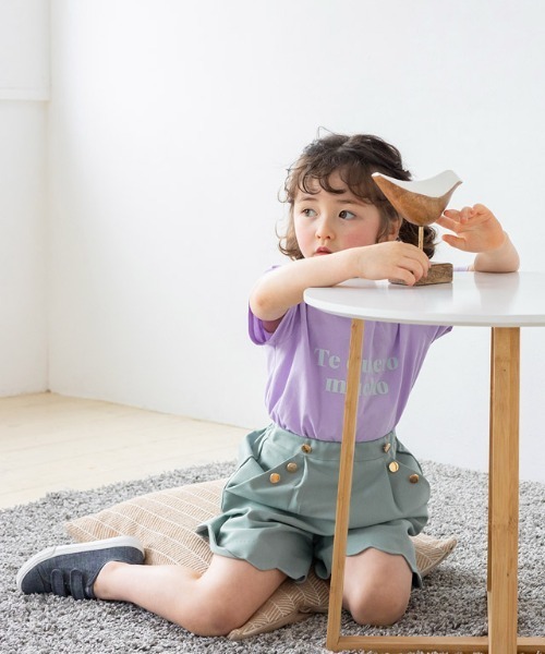 kidsコットンロゴTシャツ