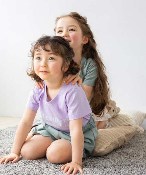 kidsコットンロゴTシャツ