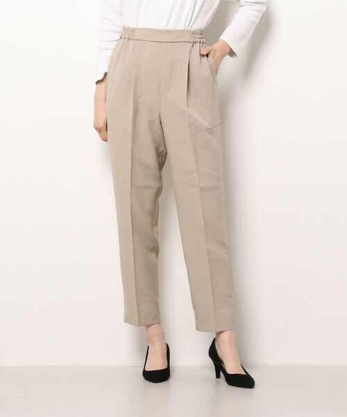 Samansa Mos2 blue（サマンサモスモスブルー）の「リネンタッチテーパードパンツ（セットアップ可）（その他パンツ・レディース・ベージュ/ネイビー/グリーン・ﾌﾘ-）」の2枚目の写真