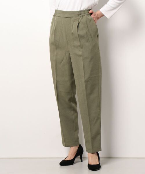 Samansa Mos2 blue（サマンサモスモスブルー）の「リネンタッチテーパードパンツ（セットアップ可）（その他パンツ・レディース・ベージュ/ネイビー/グリーン・ﾌﾘ-）」の9枚目の写真