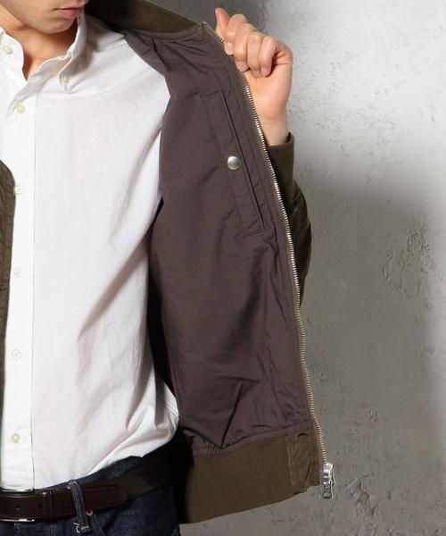 green label relaxing（グリーンレーベルリラクシング）の「LIMONTA MA-1/TYPE ブルゾン GLSS◆（ブルゾン・メンズ・オリーブ/ネイビー・MEDIUM/LARGE/SMALL）」の14枚目の写真