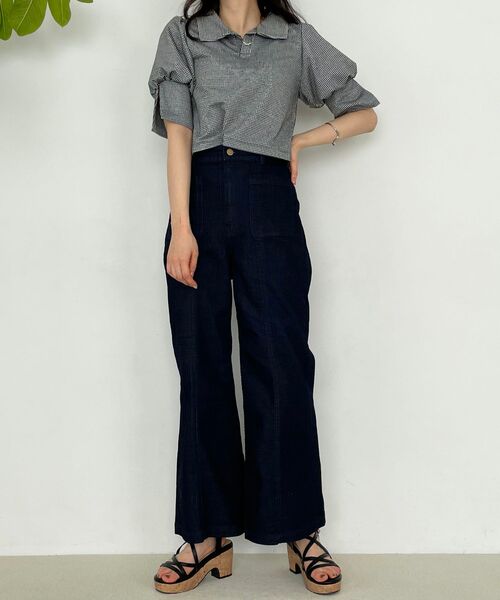 MAJESTIC LEGON(マジェスティックレゴン)の「ボックスポケットデニムパンツ(デニムパンツ・レディース・ネイビー/サックスブルー・SMALL/MEDIUM)」の4枚目の写真