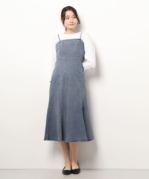 NOMAE（ノーマエ）の「BACKリボンデニムキャミワンピ（ワンピース