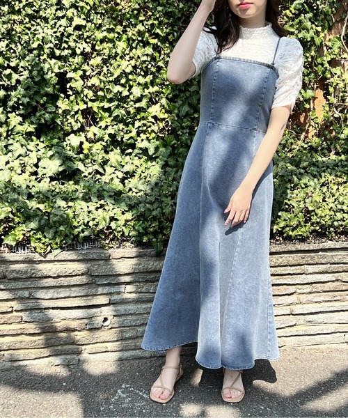 NOMAE（ノーマエ）の「BACKリボンデニムキャミワンピ（ワンピース