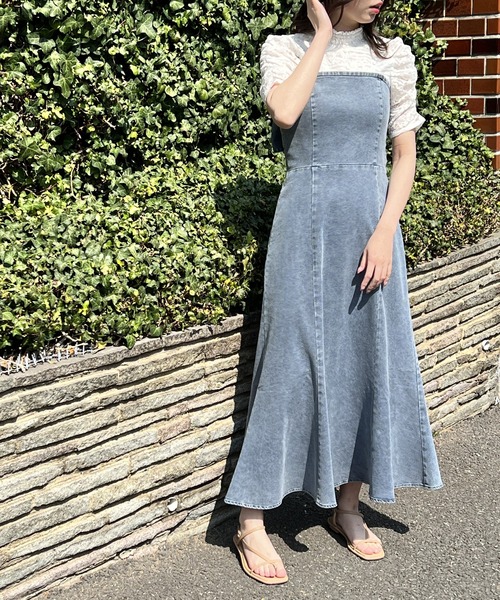 NOMAE（ノーマエ）の「BACKリボンデニムキャミワンピ（ワンピース