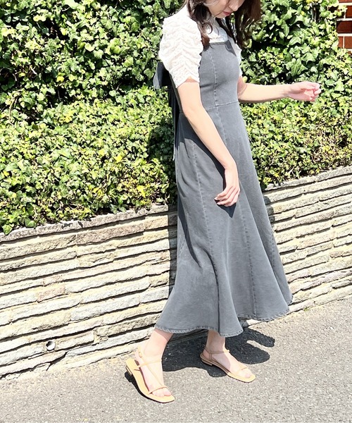 NOMAE（ノーマエ）の「BACKリボンデニムキャミワンピ（ワンピース