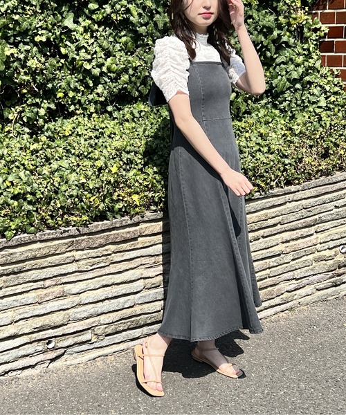 NOMAE（ノーマエ）の「BACKリボンデニムキャミワンピ（ワンピース