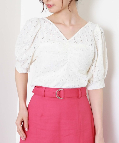 archives（アルシーヴ）の「【新色追加】フロントギャザーカットレースプルオーバー（Tシャツ/カットソー・レディース・ブラック/オレンジ/アイボリー/ブルーグレー/ブラウン・MEDIUM）」の9枚目の写真