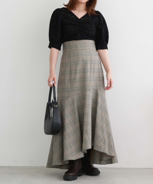 archives（アルシーヴ）の「【新色追加】フロントギャザーカットレースプルオーバー（Tシャツ/カットソー・レディース・ブラック/オレンジ/アイボリー/ブルーグレー/ブラウン・MEDIUM）」の20枚目の写真