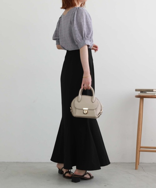 archives（アルシーヴ）の「【新色追加】フロントギャザーカットレースプルオーバー（Tシャツ/カットソー・レディース・ブラック/オレンジ/アイボリー/ブルーグレー/ブラウン・MEDIUM）」の16枚目の写真