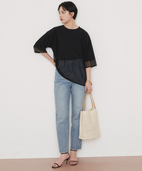 Aunt Marie's（アントマリーズ）の「シアーレイヤードトップス（Tシャツ/カットソー・レディース・ホワイト/ブラック/ブラウン/ピンク/グリーン・FREE）」の10枚目の写真