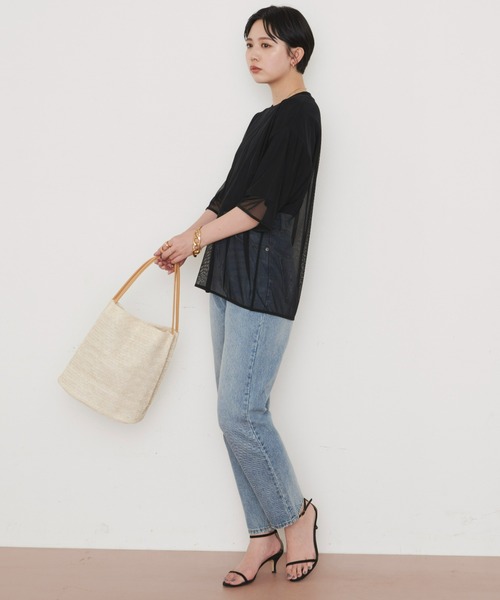 Aunt Marie's（アントマリーズ）の「シアーレイヤードトップス（Tシャツ/カットソー・レディース・ホワイト/ブラック/ブラウン/ピンク/グリーン・FREE）」の20枚目の写真