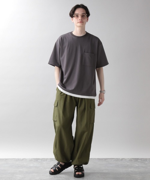 RAGEBLUE（レイジブルー）の「ミラノリブフェイクレイヤードTシャツ（Tシャツ/カットソー・メンズ・ベージュ系その他2/オレンジ/グリーン系その他/その他19/パープル/ベージュ・MEDIUM/LARGE）」の7枚目の写真