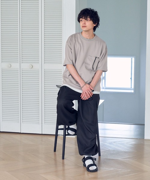 RAGEBLUE（レイジブルー）の「ミラノリブフェイクレイヤードTシャツ（Tシャツ/カットソー・メンズ・ベージュ系その他2/オレンジ/グリーン系その他/その他19/パープル/ベージュ・MEDIUM/LARGE）」の11枚目の写真