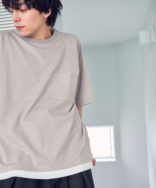 RAGEBLUE（レイジブルー）の「ミラノリブフェイクレイヤードTシャツ（Tシャツ/カットソー・メンズ・ベージュ系その他2/オレンジ/グリーン系その他/その他19/パープル/ベージュ・MEDIUM/LARGE）」の13枚目の写真