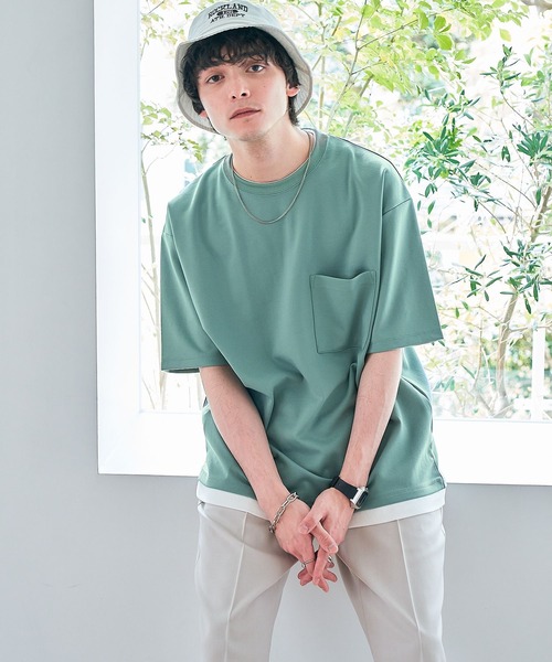 RAGEBLUE（レイジブルー）の「ミラノリブフェイクレイヤードTシャツ（Tシャツ/カットソー・メンズ・ベージュ系その他2/オレンジ/グリーン系その他/その他19/パープル/ベージュ・MEDIUM/LARGE）」の15枚目の写真