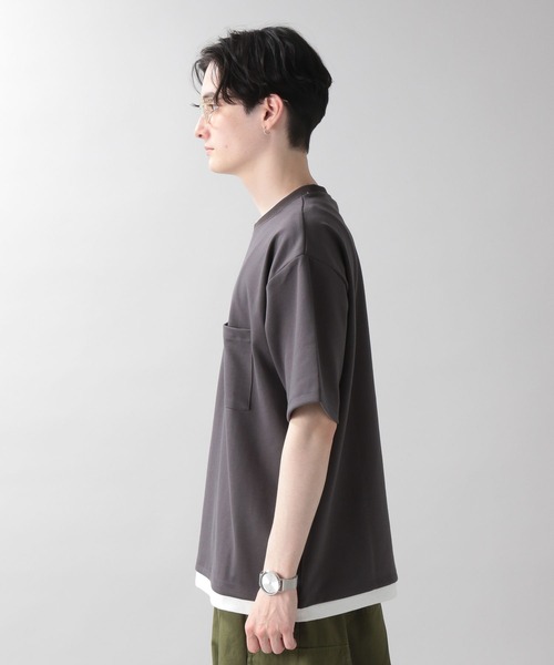 RAGEBLUE（レイジブルー）の「ミラノリブフェイクレイヤードTシャツ（Tシャツ/カットソー・メンズ・ベージュ系その他2/オレンジ/グリーン系その他/その他19/パープル/ベージュ・MEDIUM/LARGE）」の16枚目の写真