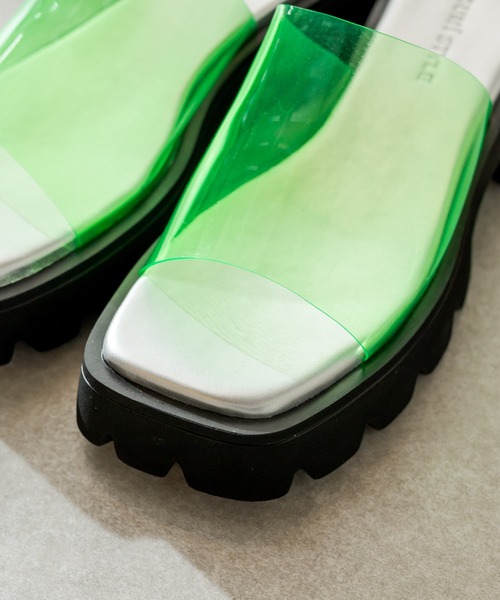 ear PAPILLONNER(イアパピヨネ)の「【SUM1 STYLE(スミ スタイル)】厚底クリアサンダル(サンダル・レディース・ライム・24cm/25㎝/23cm)」の5枚目の写真