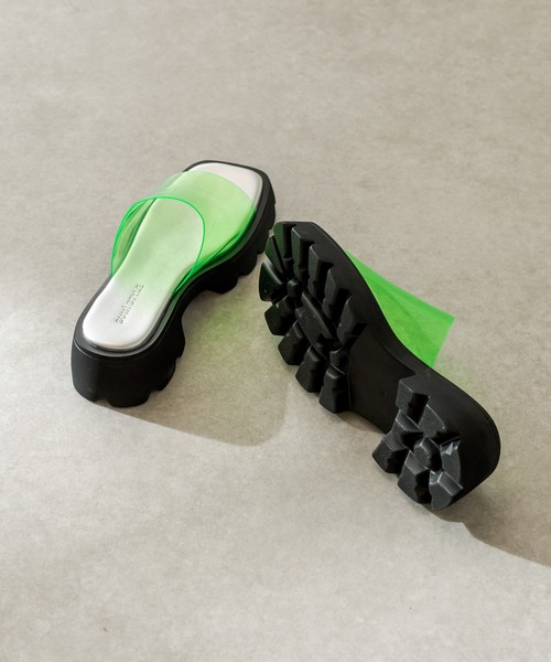 ear PAPILLONNER(イアパピヨネ)の「【SUM1 STYLE(スミ スタイル)】厚底クリアサンダル(サンダル・レディース・ライム・24cm/25㎝/23cm)」の10枚目の写真