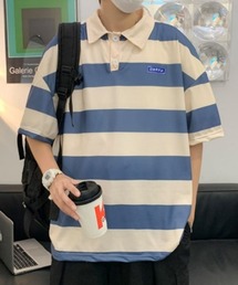 ボーダーワンポイントシャツ