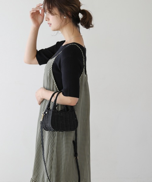 frames RAY CASSIN(フレームスレイカズン)の「WEB限定.シアーギンガムティアードキャミワンピース(ワンピース・レディース・ネイビー/イエロー・FREE)」の21枚目の写真