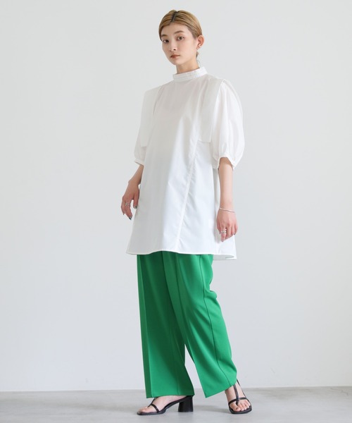 select MOCA（セレクトモカ）の「2022 SS ボリュームスリーブスクエアショルダーブラウス（シャツ/ブラウス・レディース・ブラック/オフホワイト・FREE）」の3枚目の写真