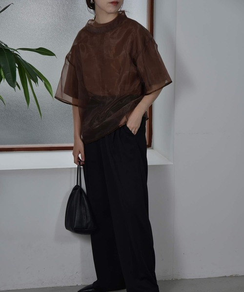 I_am(アイアム)の「organdy set t-shirt(Tシャツ/カットソー・レディース・オフホワイト/ブラウン/ブラック・FREE)」の3枚目の写真