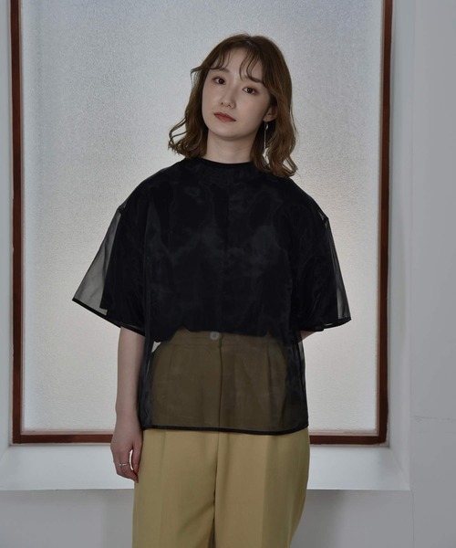 I_am(アイアム)の「organdy set t-shirt(Tシャツ/カットソー・レディース・オフホワイト/ブラウン/ブラック・FREE)」の1枚目の写真