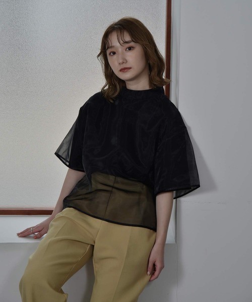 I_am(アイアム)の「organdy set t-shirt(Tシャツ/カットソー・レディース・オフホワイト/ブラウン/ブラック・FREE)」の7枚目の写真