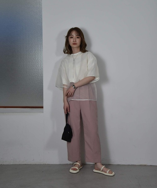 I_am(アイアム)の「organdy set t-shirt(Tシャツ/カットソー・レディース・オフホワイト/ブラウン/ブラック・FREE)」の12枚目の写真