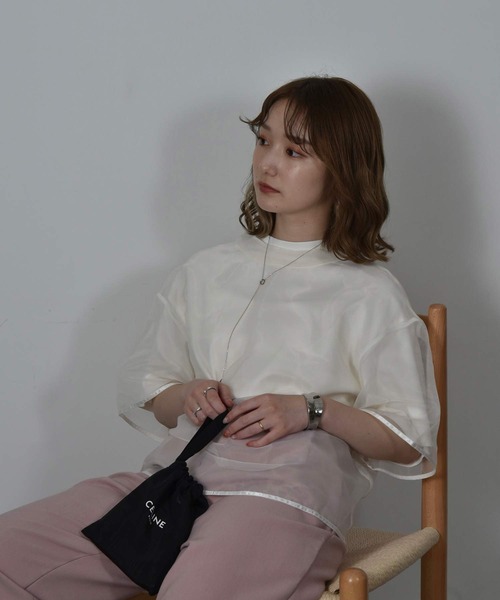 I_am(アイアム)の「organdy set t-shirt(Tシャツ/カットソー・レディース・オフホワイト/ブラウン/ブラック・FREE)」の11枚目の写真