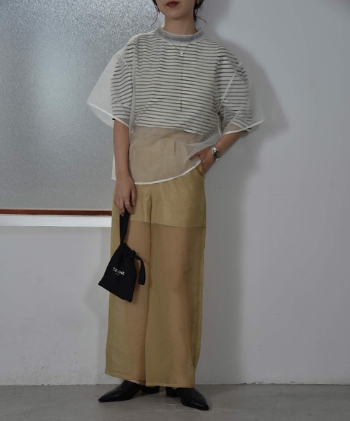 I_am(アイアム)の「organdy set t-shirt(Tシャツ/カットソー・レディース・オフホワイト/ブラウン/ブラック・FREE)」の6枚目の写真