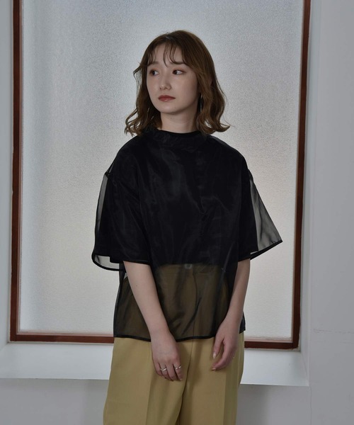 I_am(アイアム)の「organdy set t-shirt(Tシャツ/カットソー・レディース・オフホワイト/ブラウン/ブラック・FREE)」の4枚目の写真