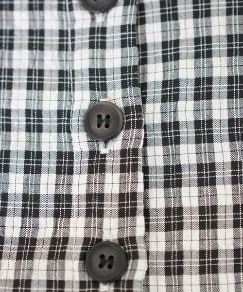 Cheek（チーク）の「Ｖネックチェックワンピース（ワンピース・レディース・ブラック/ベージュ/グリーン・MEDIUM）」の7枚目の写真