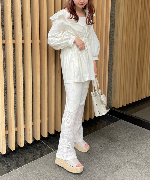 one after another NICE CLAUP(ワンアフターアナザーナイスクラップ)の「レイヤードスタイルにおすすめ レースパンツ(その他パンツ・レディース・ブラック/オフホワイト/キナリ・FREE)」の9枚目の写真