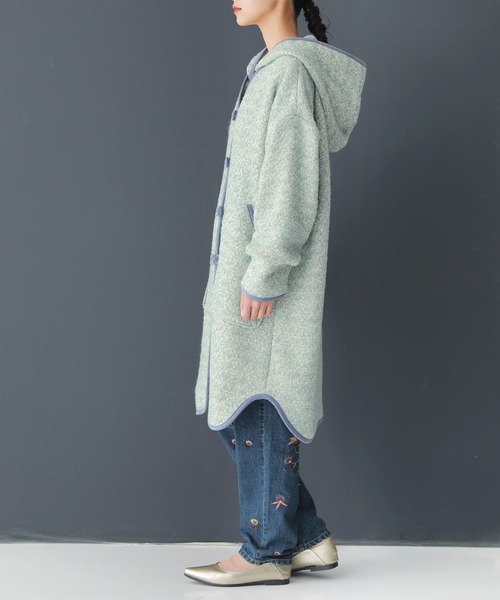 osharewalker（オシャレウォーカー）の「【廃盤】『ファンシーツイードミドルコート』（その他アウター・レディース・ミント/ブラック・1/2）」の7枚目の写真