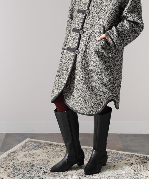 osharewalker（オシャレウォーカー）の「【廃盤】『ファンシーツイードミドルコート』（その他アウター・レディース・ミント/ブラック・1/2）」の17枚目の写真